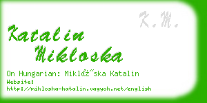 katalin mikloska business card